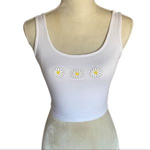 7DAYWKND Sleeveless White‎ Crop Top sz S